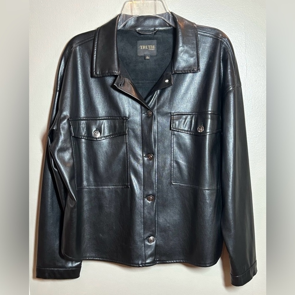 Truth by Republic Faux Leather Shirt Jacket​